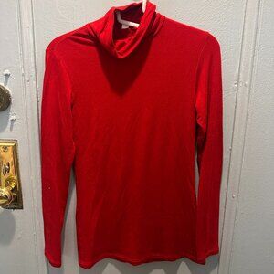 Red Soft turtleneck long sleeve shirt